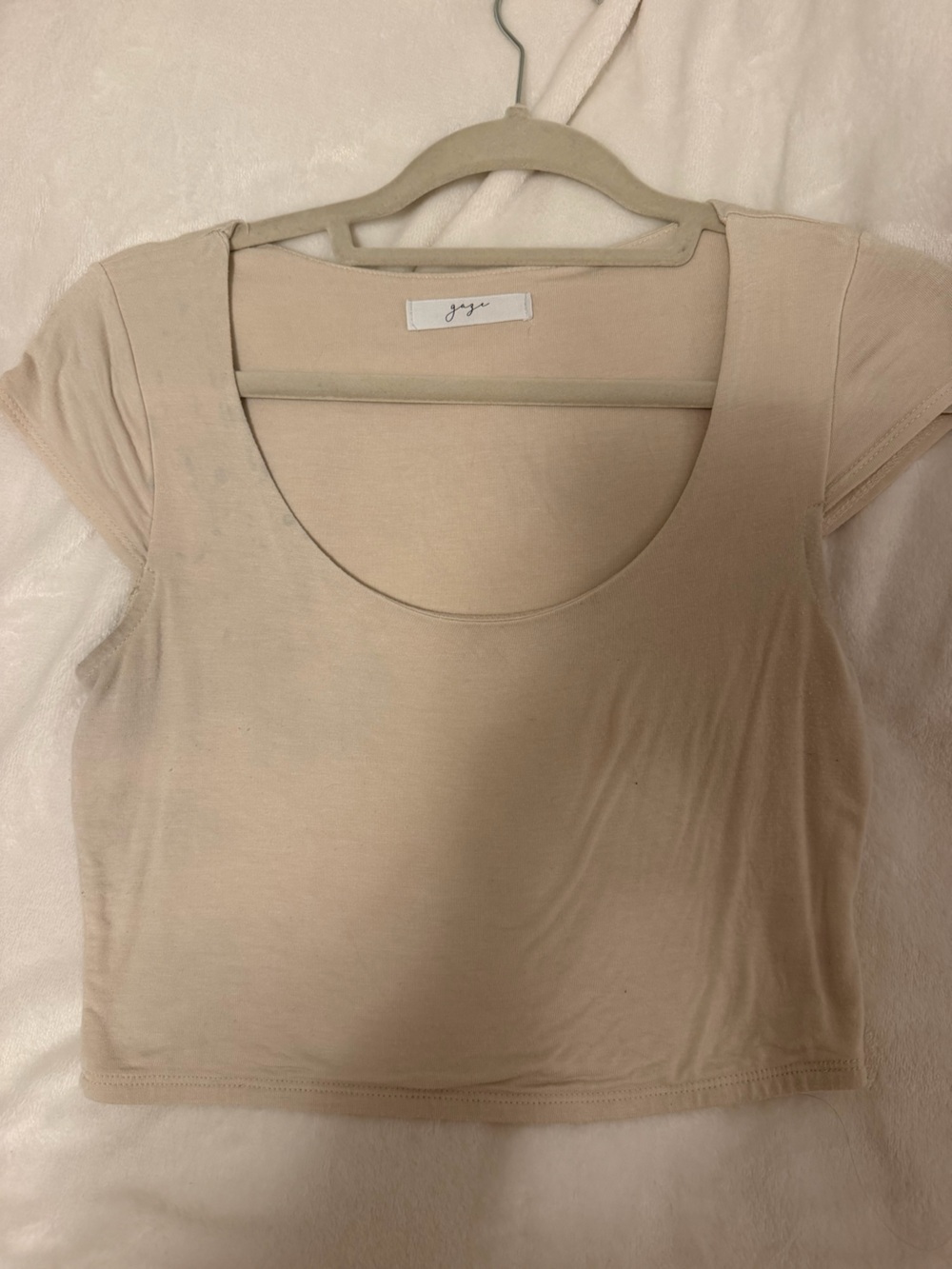 T.J.Maxx Neutral Beige Scoop Neck Short Sleeve Camisole